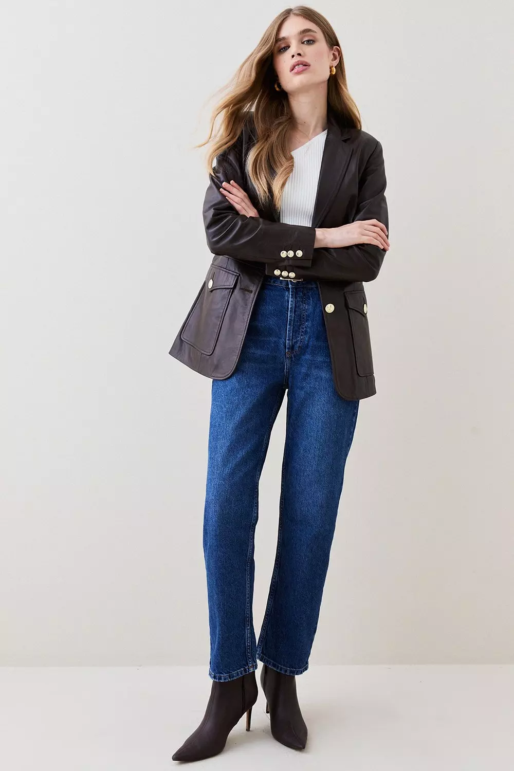 Mid rise cropped on sale jeans